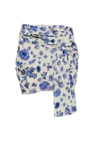 Gonna Corta Drappeggiata Ovia In Seta Stretch Con Stampa ISABEL MARANT | JU0422FCD1J11I30BU